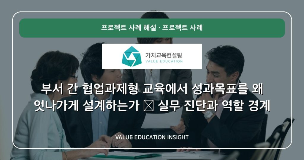 부서 간 협업과제형 교육에서 성과목표를 왜 엇나가게 설계하는가 — 실무 진단과 역할 경계