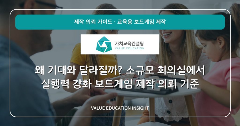 왜 기대와 달라질까? 소규모 회의실에서 실행력 강화 보드게임 제작 의뢰 기준