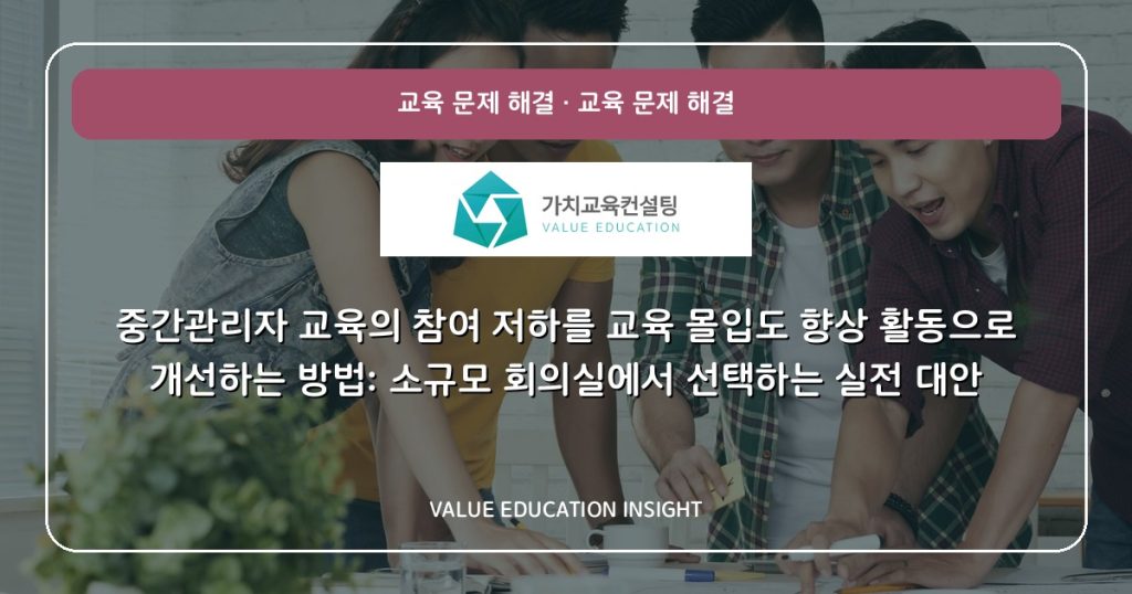 중간관리자 교육의 참여 저하를 교육 몰입도 향상 활동으로 개선하는 방법: 소규모 회의실에서 선택하는 실전 대안