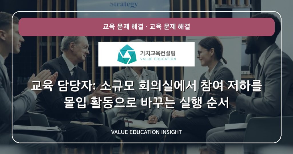 교육 담당자: 소규모 회의실에서 참여 저하를 몰입 활동으로 바꾸는 실행 순서