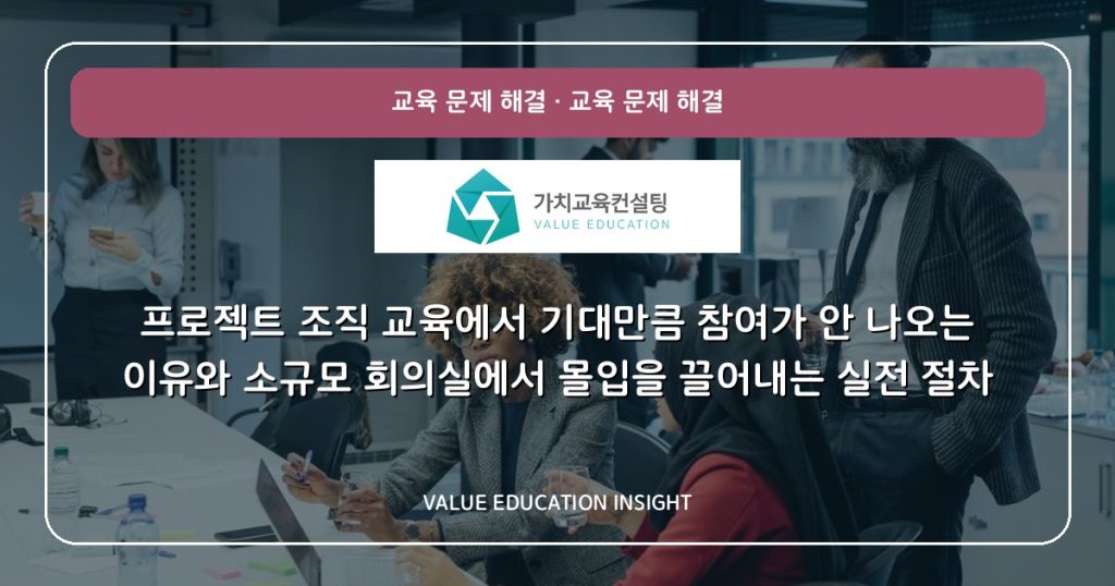 프로젝트 조직 교육에서 기대만큼 참여가 안 나오는 이유와 소규모 회의실에서 몰입을 끌어내는 실전 절차
