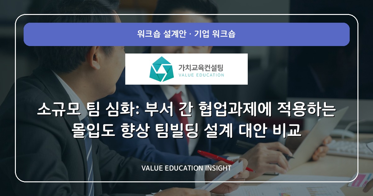 소규모 팀 심화: 부서 간 협업과제에 적용하는 몰입도 향상 팀빌딩 설계 대안 비교